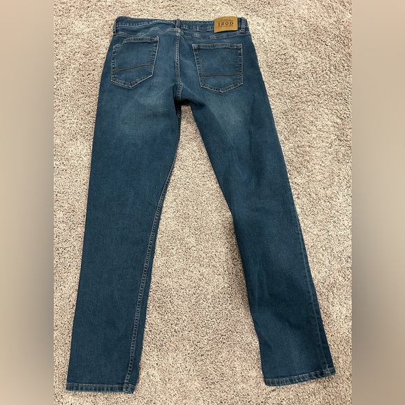 Izod Men's Dark Blue Straight Jeans - Picture 2 of 2